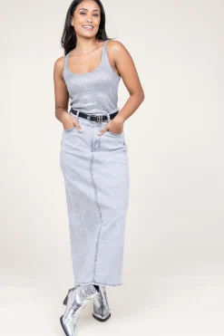 Outlet Lollys Laundry Denim Maxi Skirt Tmery | Grey... | | Little Soho