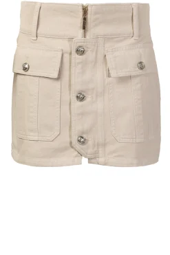 Clearance Liu Jo Denim Mini Skirt Bottoni | Beige... | | Little Soho
