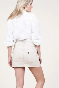 Clearance Liu Jo Denim Mini Skirt Bottoni | Beige... | | Little Soho