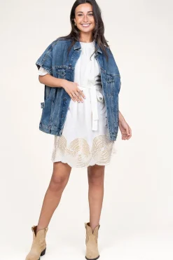 Online Co'Couture Denim Poncho Darin | Blue... | | Little Soho