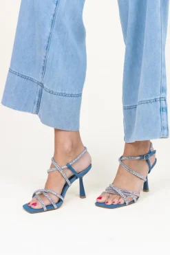 Online Rinascimento Denim Sandals With Heel Lilly | Blue... | | Little Soho