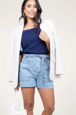 Best Berenice Denim Short Solare | Blue... | | Little Soho