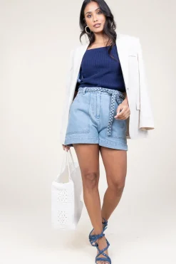 Best Berenice Denim Short Solare | Blue... | | Little Soho