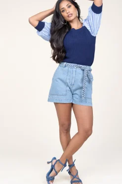 Best Berenice Denim Short Solare | Blue... | | Little Soho