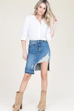 Sale Patrizia Pepe Denim Skirt Marta | Blue... | | Little Soho