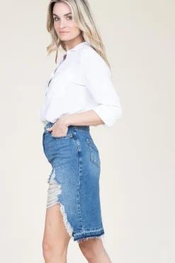 Sale Patrizia Pepe Denim Skirt Marta | Blue... | | Little Soho