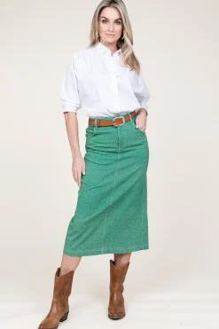 Fashion American Vintage Denim Skirt Tineborow | Green... | | Little Soho