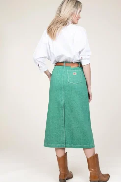 Fashion American Vintage Denim Skirt Tineborow | Green... | | Little Soho