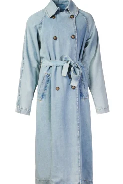 Clearance Liu Jo Denim Stretch Trenchcoat Raglan | Blue... | | Little Soho