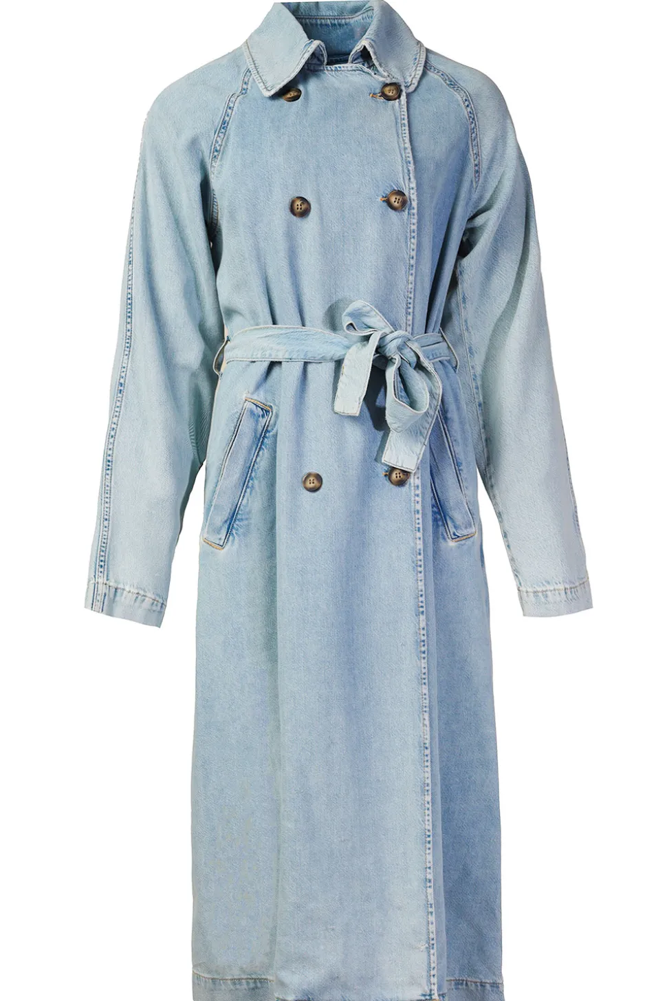 Clearance Liu Jo Denim Stretch Trenchcoat Raglan | Blue... | | Little Soho