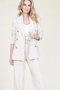 Outlet Second Female Double Breasted Blazer Evie | Natural... | | Little Soho