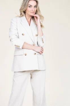 Outlet Second Female Double Breasted Blazer Evie | Natural... | | Little Soho