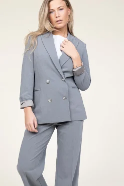 Cheap Dante 6 Double Breasted Blazer Frame | Grey... | | Little Soho