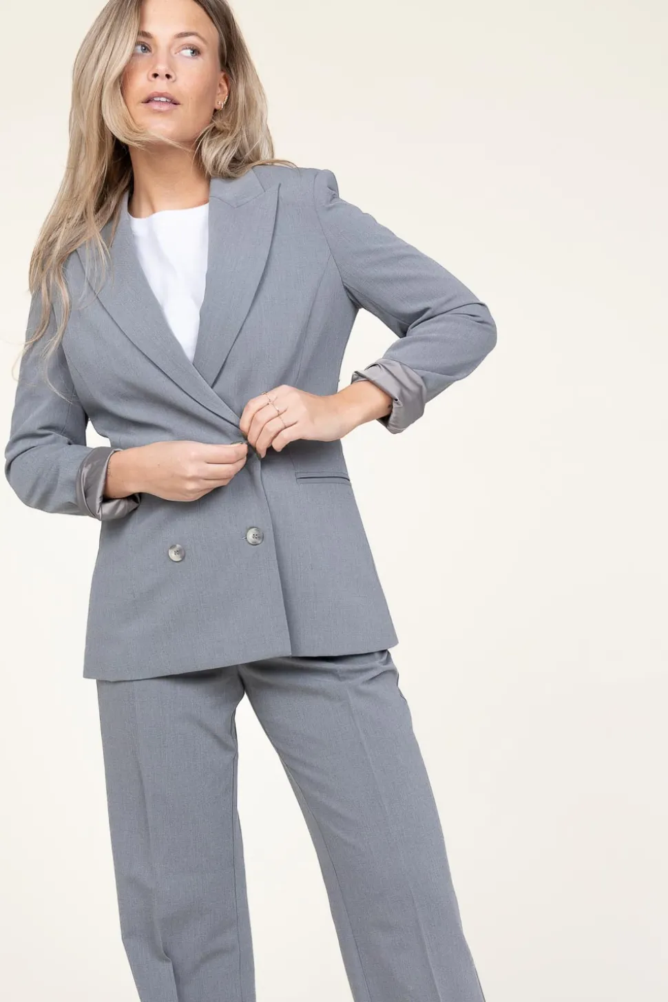 Cheap Dante 6 Double Breasted Blazer Frame | Grey... | | Little Soho