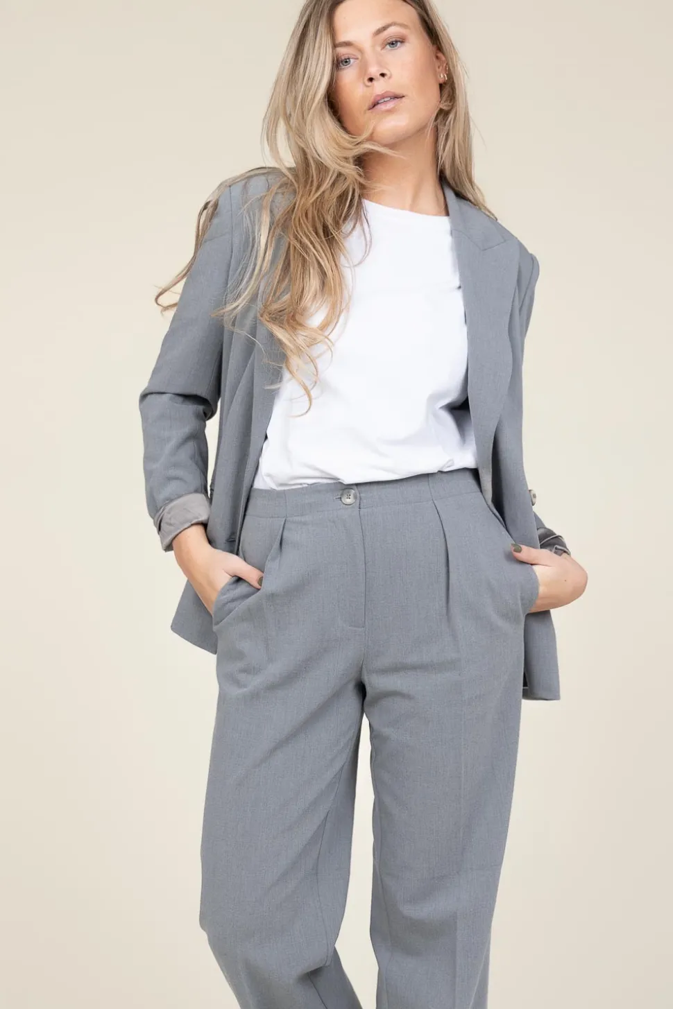 Cheap Dante 6 Double Breasted Blazer Frame | Grey... | | Little Soho