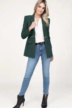 Discount Patrizia Pepe Double Option Blazer With Zipper Sofia | Green... | | Little Soho