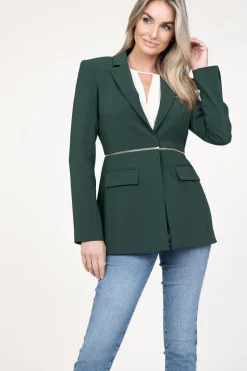 Discount Patrizia Pepe Double Option Blazer With Zipper Sofia | Green... | | Little Soho