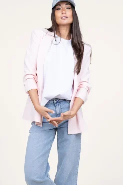 Hot Dante 6 Double-Breasted Stretch Blazer Odille | Pink... | | Little Soho
