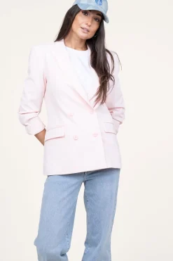 Hot Dante 6 Double-Breasted Stretch Blazer Odille | Pink... | | Little Soho