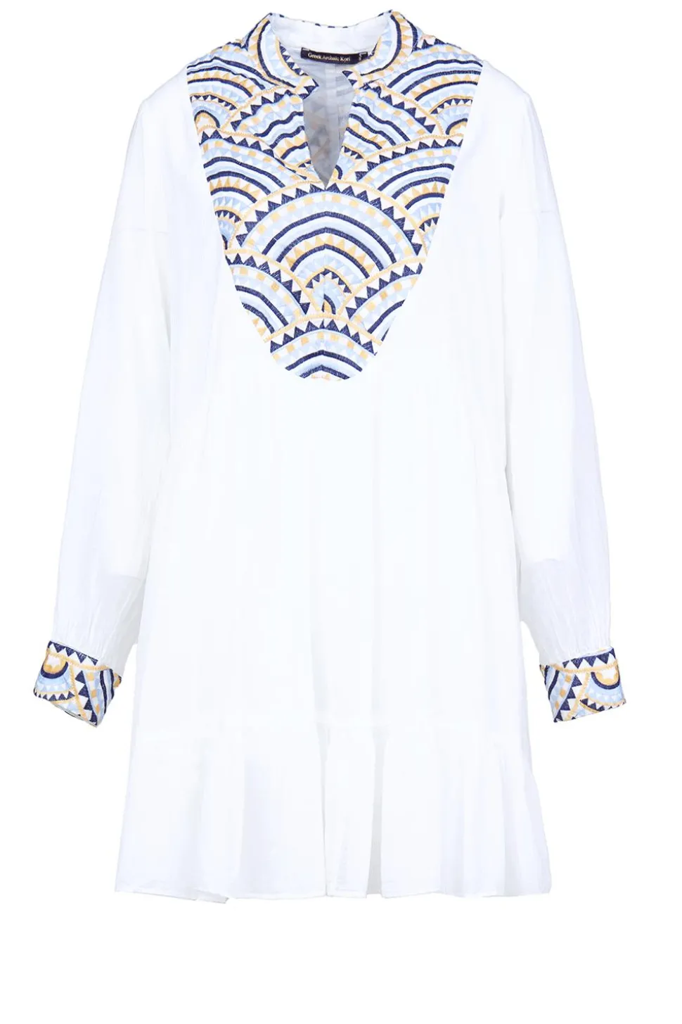 Fashion Greek Archaic Kori Dress With Embroidery Alexa | White... | | Little Soho