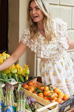 Online Berenice Dress With Floral Print Roro | White... | | Little Soho