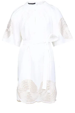 Shop Greek Archaic Kori Dress With Labyrinth Embroidery Lilly | Gold... | | Little Soho