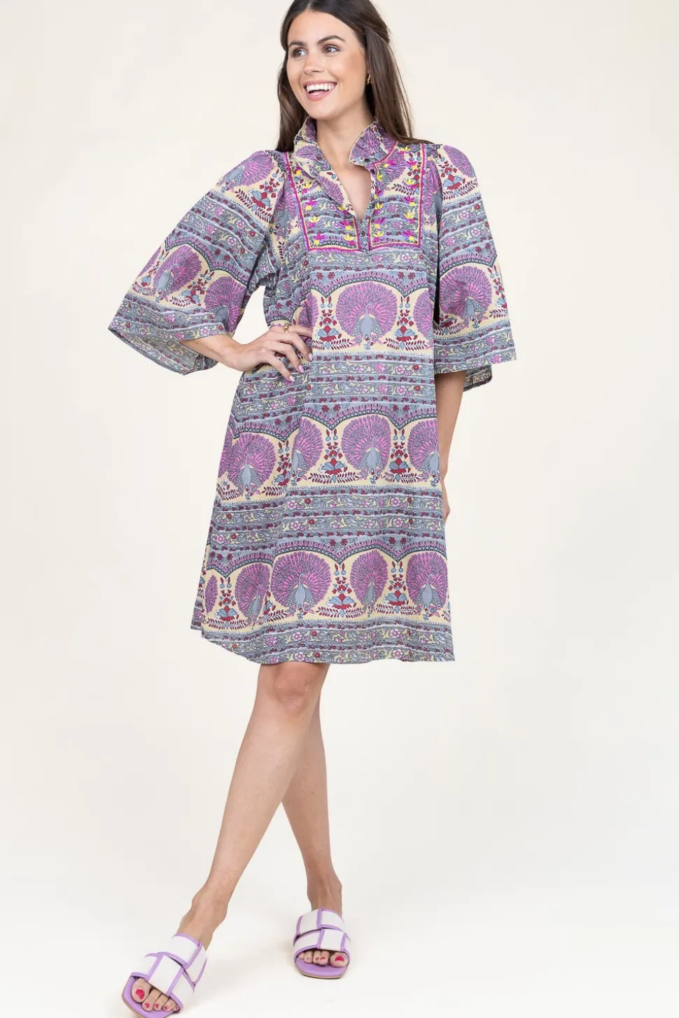 Shop Antik Batik Dress With Print And Embroidery Tala | Multi... | | Little Soho