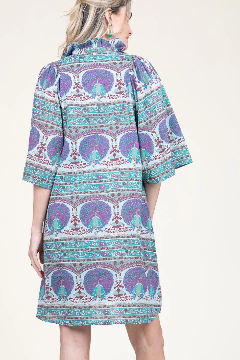 New Antik Batik Dress With Print And Embroidery Tala | Blue... | | Little Soho