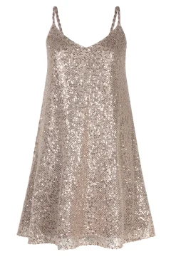 Best Dante 6 Dress With Sequins Gloria | Beige... | | Little Soho