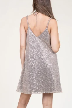 Best Dante 6 Dress With Sequins Gloria | Beige... | | Little Soho