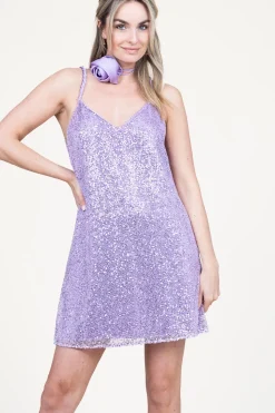 Shop Dante 6 Dress With Sequins Gloria | Purple... | | Little Soho