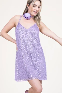 Shop Dante 6 Dress With Sequins Gloria | Purple... | | Little Soho
