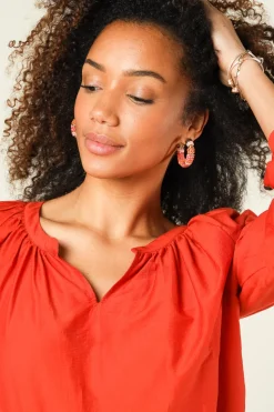 Best Sale Barong Barong Earrings Saphira Beads Small | Orange... | | Little Soho