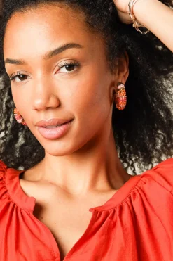 Best Sale Barong Barong Earrings Saphira Beads Small | Orange... | | Little Soho