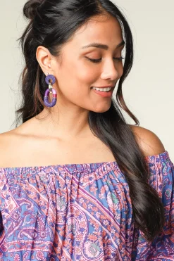 Discount Barong Barong Earrings Saphira Duo | Purple... | | Little Soho