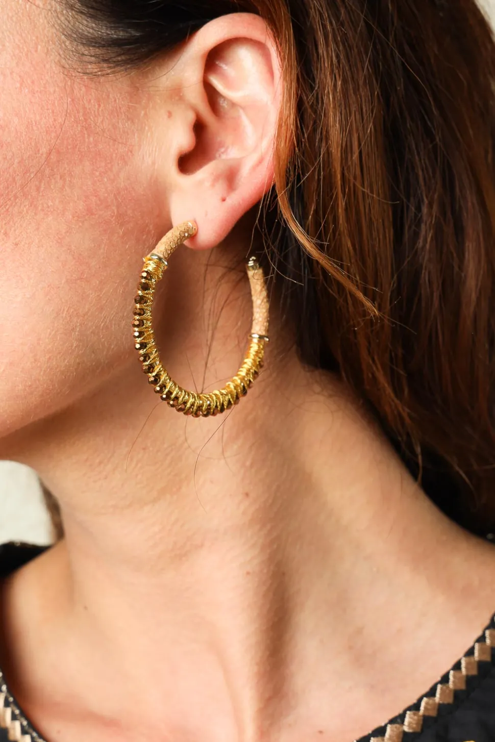 Clearance Barong Barong Earrings Saphira Full Moon Gemstones Medium | Beige... | | Little Soho