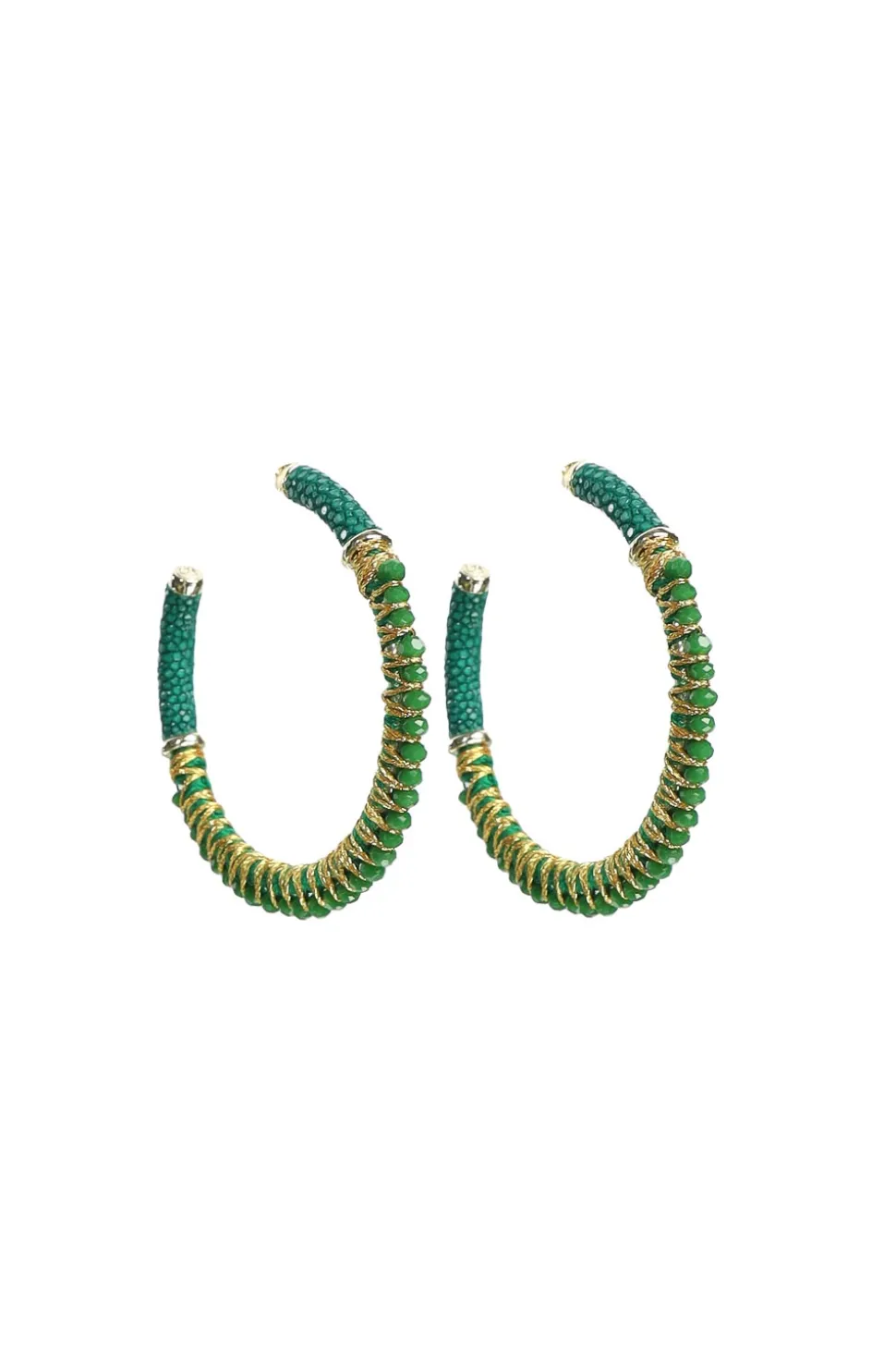 Store Barong Barong Earrings Saphira Full Moon Gemstones Medium | Green... | | Little Soho