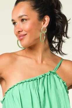 New Barong Barong Earrings Saphira Twin | Green... | | Little Soho