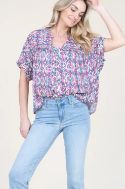 Outlet Louizon Ecovero Blouse With Print Valda | Pink... | | Little Soho