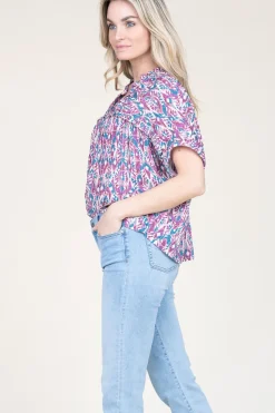 Outlet Louizon Ecovero Blouse With Print Valda | Pink... | | Little Soho
