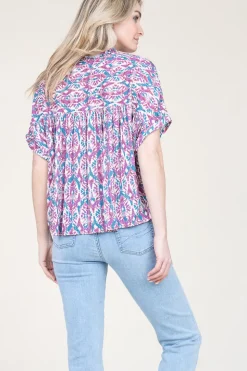 Outlet Louizon Ecovero Blouse With Print Valda | Pink... | | Little Soho