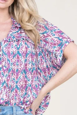 Outlet Louizon Ecovero Blouse With Print Valda | Pink... | | Little Soho
