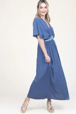 Shop Louizon Ecovero Maxi Dress Idea | Blue... | | Little Soho