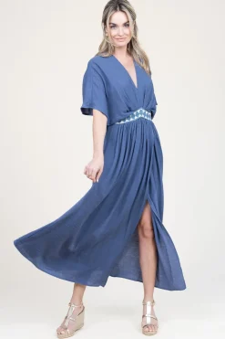 Shop Louizon Ecovero Maxi Dress Idea | Blue... | | Little Soho