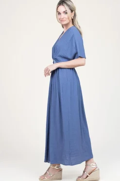 Shop Louizon Ecovero Maxi Dress Idea | Blue... | | Little Soho