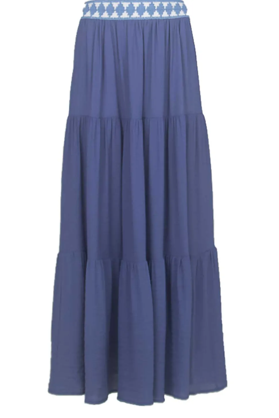Store Louizon Ecovero Maxi Skirt With Crochet Detail Issa | Blue... | | Little Soho
