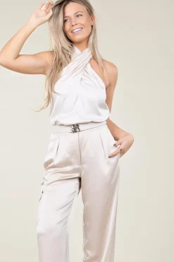 Shop Dante 6 Elastic Belt With Gold Logo Motif | Natural... | | Little Soho