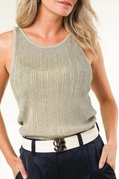 Shop Dante 6 Elastic Belt With Gold Logo Motif | Natural... | | Little Soho