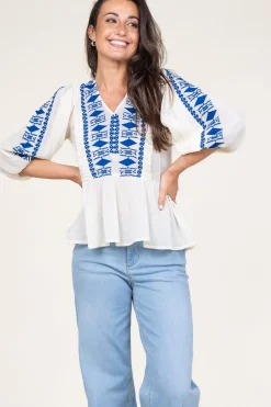 Flash Sale Lollys Laundry Embroidered Crepe Top Kanpur | Natural... | | Little Soho