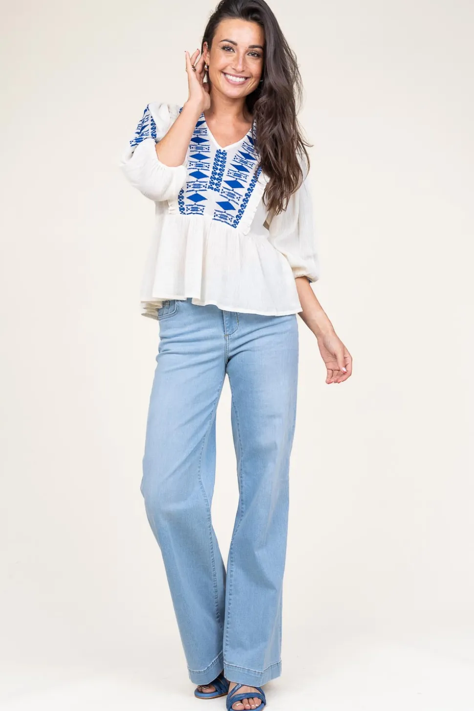 Flash Sale Lollys Laundry Embroidered Crepe Top Kanpur | Natural... | | Little Soho